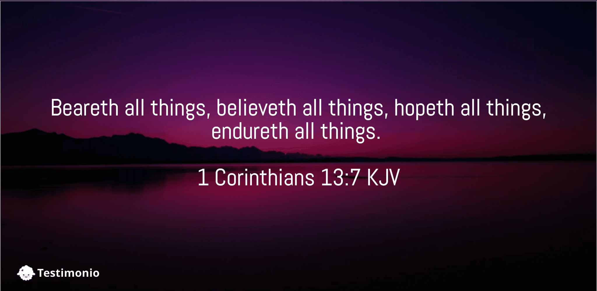 1 Corinthians 13:7