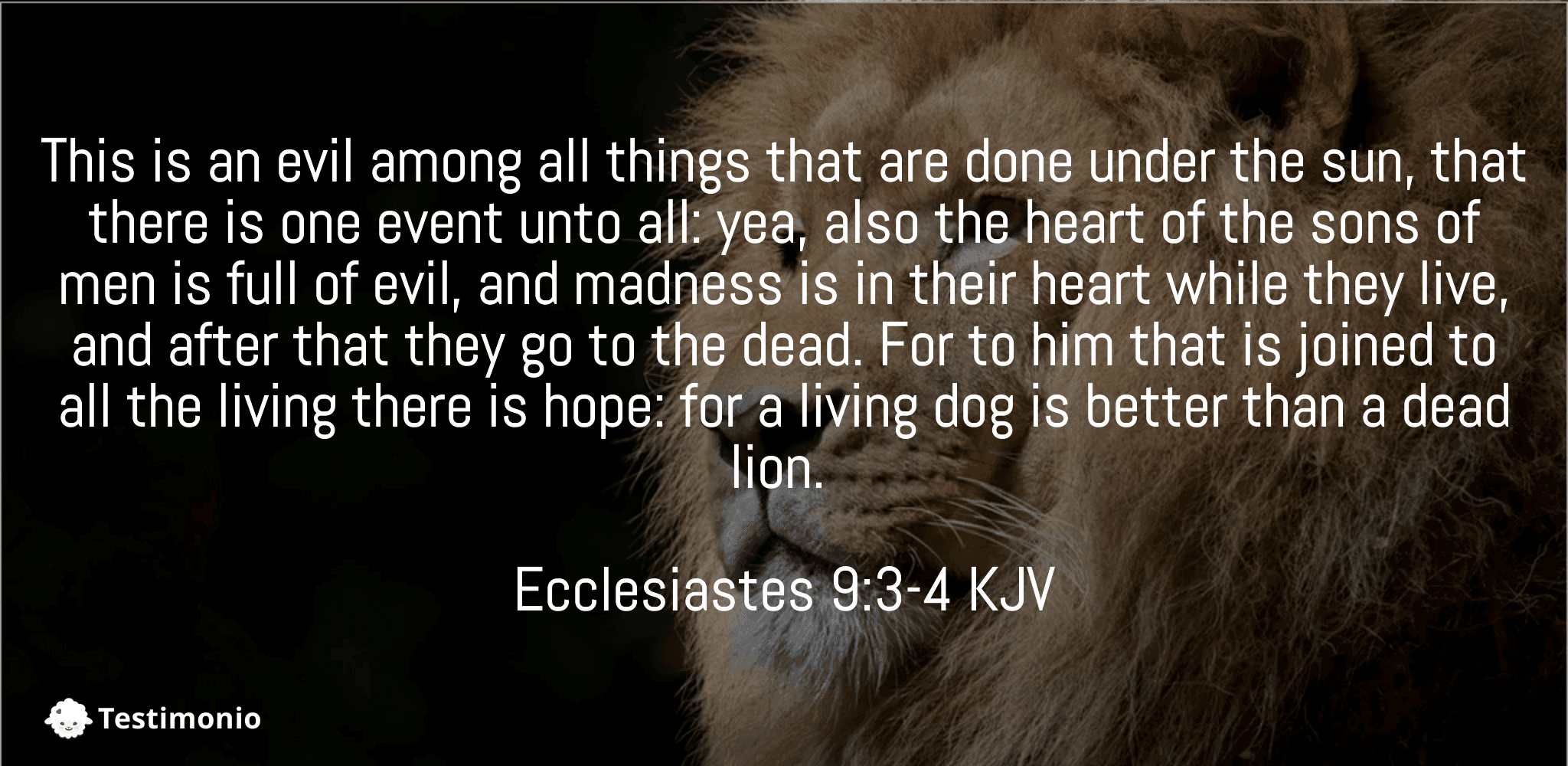 Ecclesiastes 9:3-4