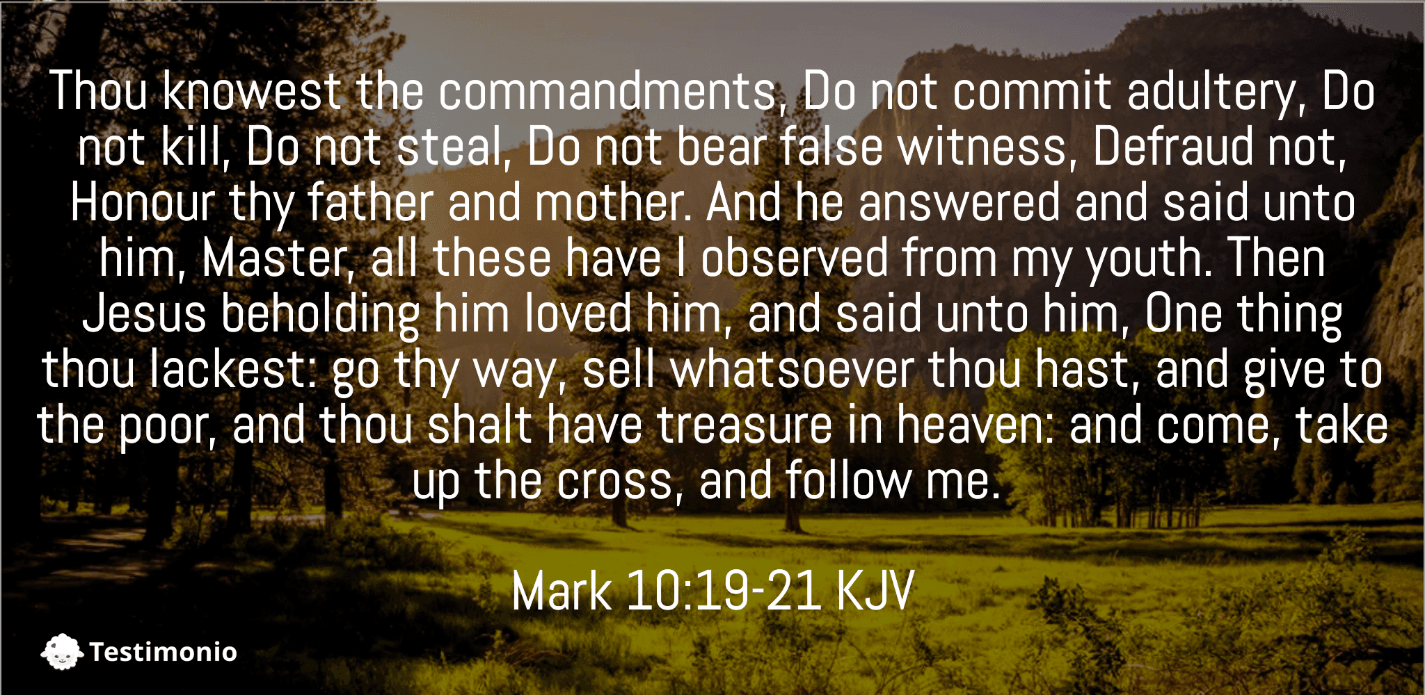 Mark 10:19-21